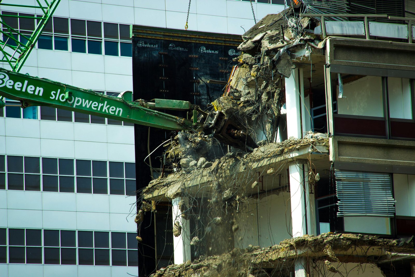 a crane on a building